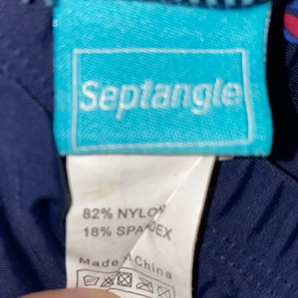 Septangle 26W 2 Piece Tankini Plus Size Swimsuit with Built in Bra and Shorts - Picture 9 of 10